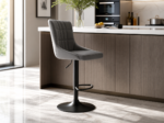 Adjustable Height Swivel Bar Stool with Footrest and Backrest