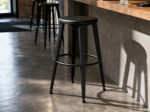 Metal Backless Bar Stool with Footrest Ring and Rubber Feet